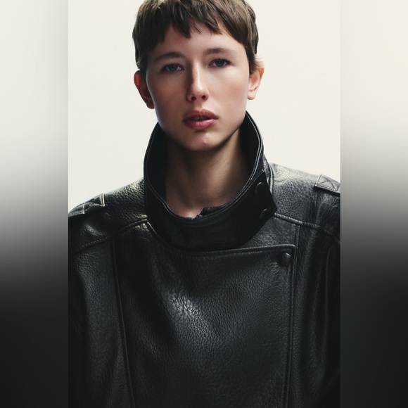 Zara FAUX LEATHER JACKET - Picture 11 of 13